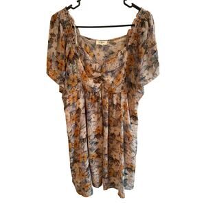 Umgee Short Sleeve Flounce Dress Medium